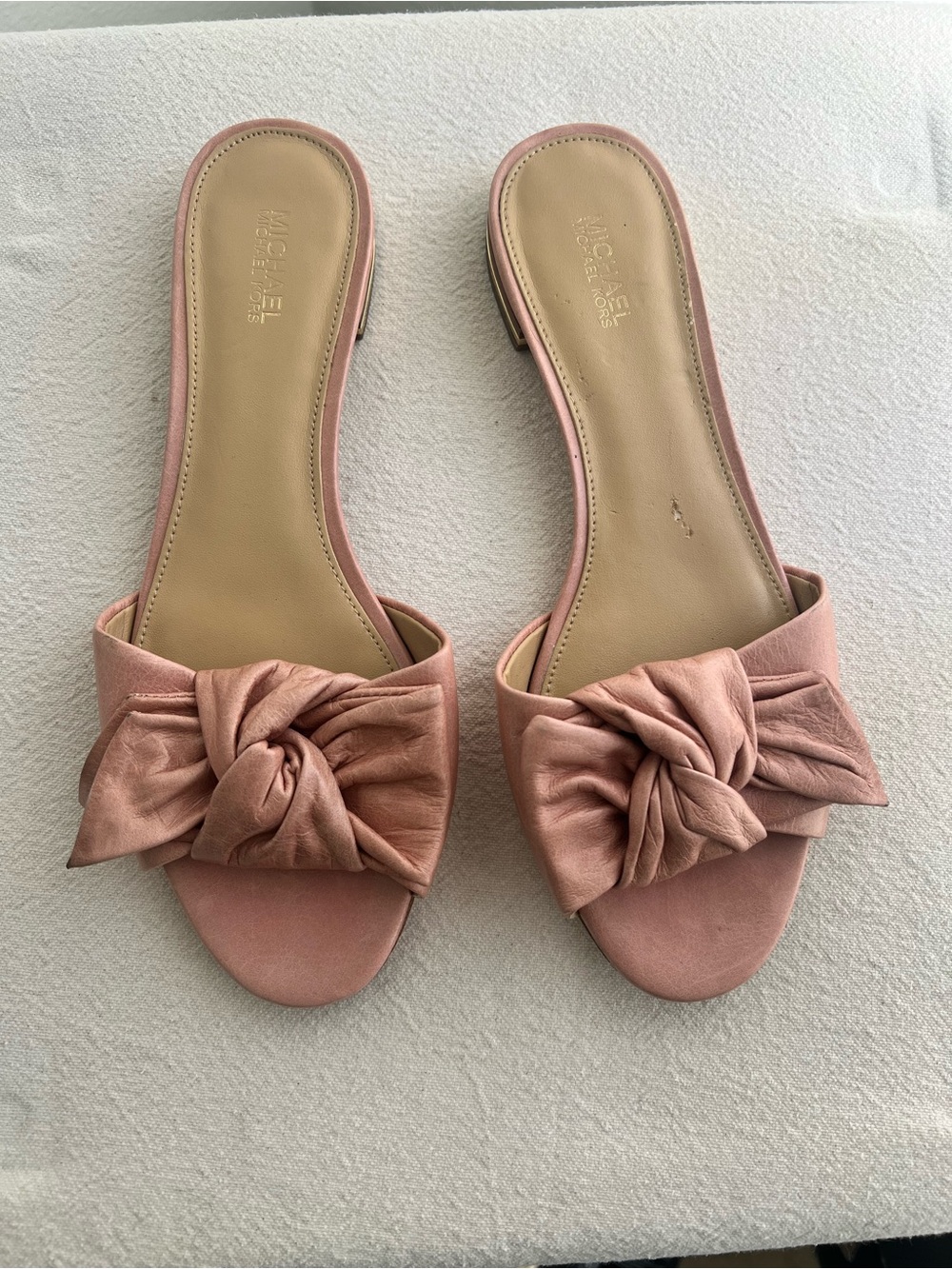 Michael Kors Blush Pink Knot Slide Mules